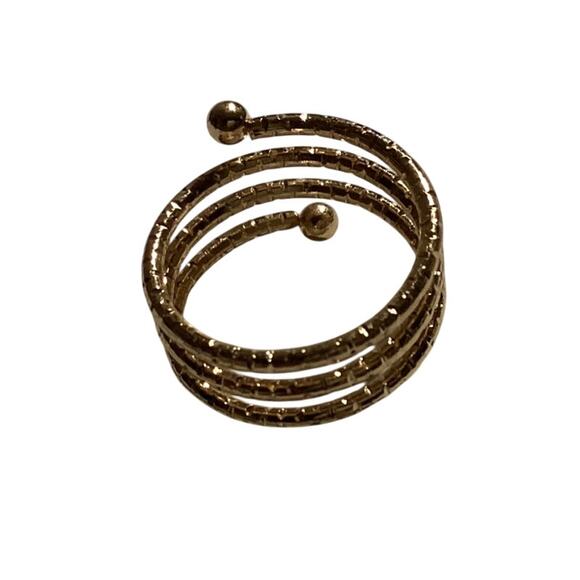 4055 NWOP Goldtone Simple Spiral Ring Snake Coil Wrap Size 6 - Picture 2 of 3